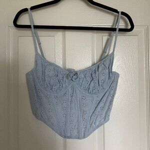 Urban Outfitters out from under light blue corset